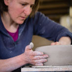 Nic Collins and Sabine Nemet in their pottery 2016